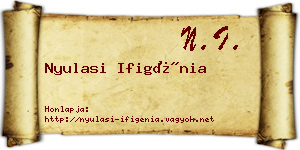 Nyulasi Ifigénia névjegykártya